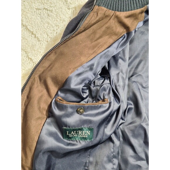 LAUREN RALPH LAUREN Double Breasted Wool Blend Peacoat with Knit Bib, Black 38R - Picture 13 of 15